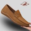Mocassim Masculino Autêntico Ram Slip-On Plano para Dirigir Primavera e Outono Baixo Slip-On Couro Casual