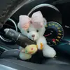 Urso de pelúcia criativo boneco de desenho animado decoração de limpador de para-brisa de carro pisca-alerta do carro enfeites de carro