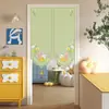 Cortina de Puerta de Forma Irregular Color Crema para Dormitorio, Cortina Divisoria para Uso Doméstico, Cortina de Tela sin Perforaciones para Baño, Media Cortina para Cocina y Estudio