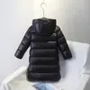 Ropa infantil ultraligera de invierno para niños y niñas, abrigos de estilo coreano para niñas mayores, chaquetas de plumón infantiles de longitud media para otoño e invierno, ligeras
