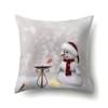 Nueva Funda de Almohada de Poliéster de Muñeco de Nieve Navideño