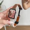 Para iwatchs9 correa de reloj s10 nueva s8 correa de reloj de cuero de apple s7s6 pulsera con hebilla magnética otoño e invierno
