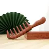 Pente de Sândalo, Pente de Dentes Grossos, Pente Massageador de Dentes Largos para Cabelos Cacheados, Cabo Longo, Dentes do Pente Ampliados, Massagem Suave nos Cabelos, Doméstico, Madeira Sólida, Sem Tinta
