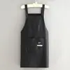 Delantal de cocina sencillo para el hogar, resistente al agua, apto para comer y trabajar, ropa de trabajo antimanchas con estampado de logotipo para adultos