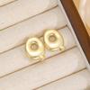 Moda europeia e americana transfronteiriça brincos simples de bolha com 26 letras novos brincos de bolha de balão liso dourados atacado