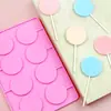 8 formas redondas de silicone para pirulito forma de barra de chocolate forma de decoração de bolo sem haste
