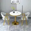 Mesa y sillas de comedor de lujo ligero nórdico, juego de mesa y sillas de recepción simples para hotel y tienda 4S, mesa de centro de ocio para balcón en casa