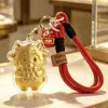 Venta Caliente Año del Cordero Tener Dinero para Gastar Llavero Dorado Oro Puro 999 Correa para Teléfono Colgante de Bolso Empaque de Caja de Regalo Regalo para Conducir