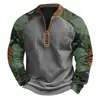 Moletom Europeu e Americano Masculino com Zíper Meio e Estampa Camuflada 3D Impressa Masculina Segundo Conjunto