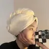 Gorro secador de pelo de rejilla de piña, Clase A, absorbente, engrosado, secado rápido, gorro de baño de vellón de coral para estudiantes, toalla para la cabeza de dormitorio
