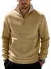 Sudadera con cuello alto para hombre transfronteriza, talla europea de Amazon, nueva sudadera casual holgada de color liso con media cremallera para primavera y otoño