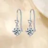 Pendientes de Zirconia con Cuatro Garras de Plata de Ley S925 de Amazon, Lujo Accesible Francés, Ganchos Brillantes de Moda de Alta Gama para Mujer