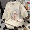 Camiseta Personalizada de Hip-Hop Criativa Estampada de Manga Curta para Mulheres Verão 2026 Roupa de Trabalho Solta Casual Moda Versátil Top Roupas