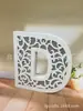 Venta Directa de Fábrica Elegante Lámpara de Letra de Madera Calada Blanca Decoración para el Hogar Boda Luz Nocturna
