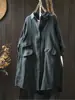Jaqueta Camisa de Algodão Puro Fio de Algodão Dupla Camada Feminina Manga Longa Comprimento Médio Solta Aparência Emagrecedora Primavera e Outono Estilo Japonês Estilo Cardigan Externo Artístico