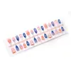 30 Piezas de Uñas Portátiles Transfronterizas con Frescura de Frutas, Diseño de Naranja Estéreo 3D, Puntas de Uña Desmontables, Uñas Portátiles al por Mayor en Stock