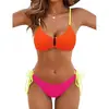 Novo Biquíni Europeu e Americano de Comércio Exterior Sexy Cor Sólida Cross-border bijini Atacado de Moda Praia Amazon