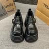 Mocasines Negros de Suela Gruesa para Mujer 2025 Nuevos Zapatos de Mujer Otoño e Invierno, Zapatos Pequeños de Piel, Zapatos Bonitos y Cómodos