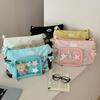 Bolsa de Dolor Transparente de Gran Capacidad Estilo Ins Japonés Bolso Cruzado Bidimensional Bolso de Hombro para Niña Bolso Mensajero para Estudiante