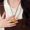 Novo Colar Pena Bronze Zen Chinês Feminino Estilo Étnico Boêmio Camada Dupla Corrente Longa para Suéter Acessórios