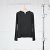 Loja de Roupas Femininas Taobao Mesmo Tecido Lã Caxemira Modal Misturado Gola Redonda Manga Longa Camiseta Top Temperamento Trabalho