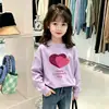 2026 Nueva Camiseta de Manga Larga Estilo Coreano para Niñas, Estampado de Dibujos Animados Lindo, Ropa Interior, Estilo Primavera y Otoño, Top de Algodón Puro T