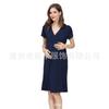 Vestido de verão Emotionmoms, novo vestido de manga curta para gestantes, decote em V, roupas de lactação, tamanho grande, para Europa e América