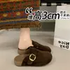 Mules estilo Birkenstock marrons retrô de sola grossa para mulheres, novas sandálias de verão para uso externo com bico fechado e que aumentam a altura