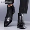 Venda Direta de Fábrica Estilo Comércio Exterior Bico Fino Estampa de Cobra Botas Curtas Masculinas Casuais Versáteis Tamanhos 38 a 48 Transfronteiriço