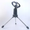 Suporte de Microfone Dobrável Cromado Prateado Tripé de Mesa para Microfone Suporte de Microfone com Braçadeira em Favo de Mel Anti-Spray e à Prova de Choque