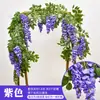 Flor de Glicina Artificial Enredadera Colgante de Techo Cadena de Flores Enredadera Flor Decorativa Planta de Plástico Cubierta de Tubería de Aire Acondicionado