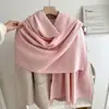 Novo Cachecol de Franjas de Cor Sólida para Homens e Mulheres, Xale Espesso Versátil de Outono e Inverno de Alta Qualidade, Aquecedor de Pescoço da Moda em Faux Cashmere em Estoque