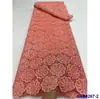 Encaje soluble en agua con bordado de flores y plantas, con adornos de pedrería y tela de encaje calada, tela de encaje para vestidos, encaje francés