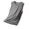 Chal Fresco de Verano 2026 para Hombre Exterior Holgado Transpirable Seda de Hielo Sin Mangas Camiseta Nuevo Color Sólido Top Deportivo