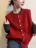 Nuevo Chaleco de Punto Coreano de Cuello Redondo para Mujer de Primavera y Otoño, Cárdigan sin Mangas, Chaqueta Jersey Versátil para Superponer