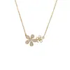 Collar Estilo Coreano Flor de Cerezo con Pedrería Rosa Cadena para Clavícula Versátil de Uso Diario Simple Exquisito de Gama Alta