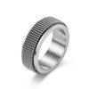 Anillo de malla de acero de titanio giratorio de nicho de moda 2025, anillo de tejido, anillo de pareja, fabricantes de anillos.