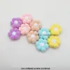 Flor pequeña de pompón Flor de pompón Flores de colores Accesorios decorativos hechos a mano para manualidades Decoración con forma de flor de pompón Coloridos