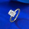 Anel de Açúcar Quadrado Pequeno S925 Prata Mujing Jewelry Estilo Minimary Europeu e Americano ins 6*8mm Empilhável e Usável
