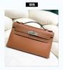 Bolsa Kelly de Geração em Couro Swift Transfronteiriça, Bolsa de Corrente em Couro Genuíno, Bolsa de Ombro Transversal da Moda para Mulheres, Bolsa de Mão com Sensação de Alto Nível