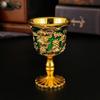 Copa de licor doméstica de alta calidad seleccionada, cáliz, metal vintage, europeo, creativo, adornos de vino al por mayor