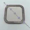 Joyería Galvanizada Acero de Titanio 18K 9mm Trébol de Cuatro Hojas Mini Pulsera para Mujer con Flores y Nácar Blanco, No se Desvanece, Fresca y Dulce