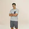 Conjunto de Pijama Corto Estampado para Hombre de Manga Corta Que Se Puede Usar Afuera, Exclusivamente para Amazon y Aliexpress