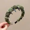 Diadema de corona alta estilo coreano, diadema de borde ancho, diadema para lavarse la cara con dientes, accesorio para el cabello de tela a cuadros de alta gama