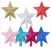 Decoração de Estrela para o Topo da Árvore de Natal Pingente Ouro e Prata Vermelho Rosa Estrela de Topo de Árvore de Natal Topo de Árvore de Natal Estrela de Cinco Pontas Estéreo com Pó Dourado