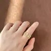 Anillo Abierto de Cruz Hueca Retro Artístico de Gama Alta, Anillo de Moda Nicho Incrustado de Diamantes