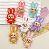 Muñeca de Conejo con Orejas de Carta Grande Pegamento Cremoso Accesorios de Resina DIY Funda para Teléfono Móvil Pasador Llavero Colgante Material Venta al por Mayor