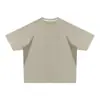 Camiseta Masculina Rumeng Outdoor Estilo Japonês Tendência Bloqueio de Cores Manga Curta para o Dia a Dia, Verão Solta Casual Rua Esportes Manga Curta
