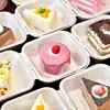 Embalagem para Assados Quadrada Semi-Transparente Fosca Forros para Fatia de Bolo Mousse de Bolo Vidro Forros de Papel Estilo Inglês Papel Florido