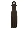 Vestido Camiseta de Cuello en U Ajustado Multiusos para Mujer, Nuevo Estilo Verano 2026, Estilo Chica Picante de Deseo Puro, Lazo para Ceñir la Cintura, Vestido Largo Adelgazante